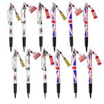 SAJAK 12 X London Souvenir Pen Set with Miniature Charms: Bus, Telephone Booth, and Big Ben - Collectible Souvenir Trinket Pen, Gift for School, Office Supplies, and Party Decoration