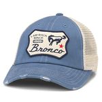 AMERICAN NEEDLE Valin Mesh Trucker Snapback Hat, Ford Bronco Tough, Orville (Stone/Steel), One Size