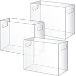 3 Pcs Acrylic File Organizer Acrylic Desktop File Box with Handle Hanging File Folder Box Clear File Holder Filing Box for Office Home School Letter Size File Folder Storage, 12.2 x 5.5 x 9.4 Inch