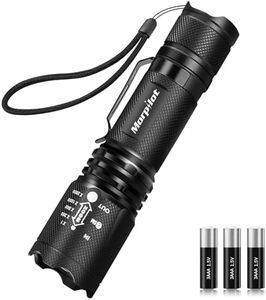 morpilot Linterna Táctica y UV 2 en 1, Linterna LED 500LM, Linterna Militar, Luz UV con 4 Modos, Zoom IN/out, 395nm, Aluminio, Anti-caída, Impermeable IPX4, 3 Baterías Incluidas
