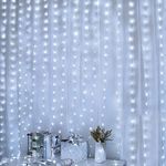 [2 Pack] Curtain Lights, 600 LED Fairy Lights for Bedroom, 8 Modes Waterproof String Twinkle Lights (Cool White, 8 Modes)