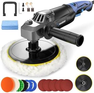 Car Polisher, 1200W Car Polishers and Buffers, Variable Speed 1600-3500RPM, Car Buffer Polisher Machine with Detachable Handle, 180mm/150mm Disc for Polishing/Waxing