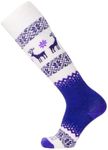 Warm Ski Socks - Sweater Deer Sock for Skiing - Merino Wool Winter, Snowboard (1 Pair - Dark Purple/White, S)