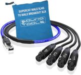 Sound Tools SuperCAT Sound Tails Male RJ45 to Female Breakout XLR – 4 Channel Audio & Ethernet to XLR – Compatible with Audio Mixer, Amplifier, Speaker, Microphone, DMX Controller or Intercom Systems