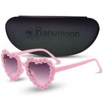 BabyMoon Kids Heart Shaped Summer Sunglasses Goggles For Girls & Boys - Pink