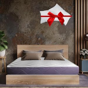 vimavì Matelas 160x190 – Matelas 2 Personnes – Mousse à Mémoire - Mousse à Eau - 24 cm Eipasseur – Double Oreiller Offert - Respirant - Ergonomique - 7 Zones de Confort - Fabriqué en Italie – Naos