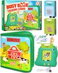 Farm Busy Book with Talking Flash Cards for Toddlers 1-3 - Busy Board Montessori Toy for 1 2 3 4 Years Birthday Gift- Preschool Learning Activities Developing Sensory Quiet Book - Toddler Travel Toys