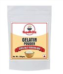 foodfrillz Gelatin Powder, 200 g for jelly Making Food Grade and Face Mask, Gelatin for jelly fondant pudding cheesecake, Baking for Candies, Marshmallows, Cakes, Ice Cream, Desserts, Aspic, Corn, and Confections Gelatin Powder Crystals