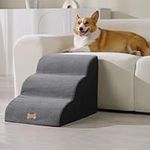 Nepfaivy Dog Stairs for Small Dogs - Pet Steps for Bed and Couch, Anti-Skid Dog Ramp with Removable Cover for Short-Legged Dogs, Arthritic Dogs or Senior Dogs, 3 Steps