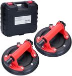 Welsberg 2 Pack Glass Lifters, Vacuum Suction Cups with Carrying Case, Heavy Duty Professional Tile Window Wood Granite Marble Carrier, 8" Diameter, Lifting Capacity 220 lb each