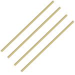 3/16 Inch Brass Round Rod, 4Pcs Solid Round Brass Rod Lathe Bar Stock, 11.8 inch in Length