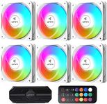 upHere 120mm White RGB Case Fan Hig