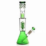 Glass Bong Pipe Water Bongs for Smoking Bong Bowl 14.5mm Height 32cm 520g Recycling Tornado Filter Glass Water Bong hookahs Oil Rig Bongs (Green Glass Bong)