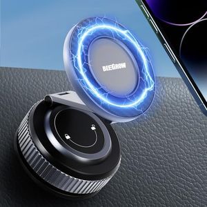 Car Phone Holder for Magsafe [96 LBS Ultra Suction Vacuum+2800gf Magnetic] Car Phone Mount 360° Adjustable Foldable Phone Holders for Your Car for iPhone Android and All Smartphones (Carbon Fiber)