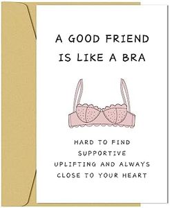 Zoytonky Funny Best Friend Birthday Card for Women, Friend Female Birthday Card for BBF Sister, “A Good Friend Is Like A Bra” Best Friend Card Friendship Card Bridesmaid Card for Her