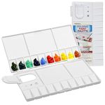 Halobios 25-Well Watercolor Palette with 5 Paint Mixing Areas, Folding Acrylic Palette for DIY Craft Paint, Drawing Project, Art Class, Paint Palette Tray for Adults, Beginners and Artist