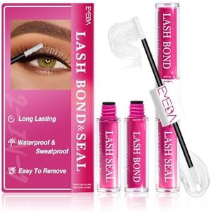 EMEDA Lash Cluster Glue, Clear Lash Bond and Seal Glue for Eyelash Clusters, Waterproof Strong Hold 72H+ Adhesive for DIY Individual & Cluster Eyelashes Extensions (White+Clear 6ml+6ml)