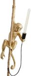 CHABEI Modern Resin Monkey Wall Lamp Table Lamp Hemp Rope Monkey Pendant Light Vintage Monkey Lamp for Home Decor Dining Living Room Bedroom Entryway (Gold, Pendant)