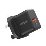 ARZOPA 35W USB C Plug GaN Fast Charger Dual Port USB C and USB A Ports Compact Power Adapter Plug for Smart Phone/Laptop/Tablet/Monitor/iPad/MacBook-C35