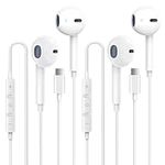 2 Pack-USB C Headphones Earbuds for iPhone 15,Type C Earbuds Wired Earphones (Microphone & Remote Control) Noise Cancelling for iPhone 15 Pro max,lPad Pro,Galaxy S23/S22/S21/S20/Ultra Note10/20,Pixel