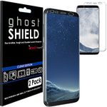 TECHGEAR [2 Pack] Screen Protectors to fit Samsung Galaxy S8, S9 [ghostSHIELD Edition] Genuine Reinforced Flexible TPU Screen Protector Guard Covers with Full Screen Coverage inc Curved Screen