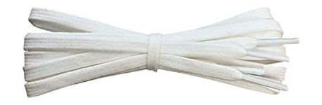 Fabmania White 6mm flat cotton shoe laces - Length 110cm