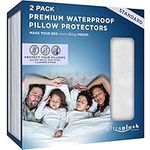 UltraPlush Premium Waterproof Pillow Protectors - Hypoallergenic and Bed Bug Proof Zippered Pillow Case - 2 Pack - Super Soft and Quiet (Standard Size 20 inches x 26 inches)