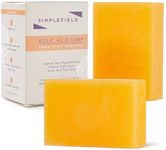 SimpleField Turmeric Kojic Acid Soap - Reduce Dark Spots. Natural Oils with Vitamin C, Retinol and Vitamin E - Gentle & Moisturizing for Face and Body (2 Pack)