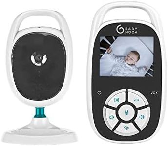 Babymoov - YOO See, Babyphone vidéo caméra bébé Ultra Compact - Fixation murale incluse - Labellisé Long Time - Faible Emission d'ondes - Ecran 2,4'' - Portée 250m - Talkie-Walkie & Mode VOX, 480p