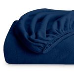 Bare Home Super Soft Fleece Fitted Sheet - Queen Size - Extra Plush Polar Fleece, Pill Resistant - Deep Pocket - All Season Cozy Warmth, Breathable & Hypoallergenic (Queen, Dark Blue)