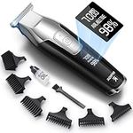 RENPHO Hair Clippers for Men, 4-Speed Beard Trimmer Men Professional Hair Cutting kit, LED Display Cordless Hair Trimmer 0.2mm for Men & Kids, T-Blade Detailer Trimmer 100-240V for Worldwide Travel