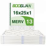 BOOGUAN 16X25X1 MERV13 Pleated AC Furnace Air Filter 6-Pack