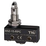 TNI CONTROLS Basic Micro Limit Switch High Grade ABS Plastic Cast Body 15A/230V AC Micro Switch Dust, Water Proof & Oil Resistance Construction Pack of 1 Nos (Cross Roller Pin Plunger - BSZ-15-RPC)