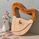 Lyre Harp 32 Strings Mahogany Wood String Instrument, with EVA Carry Bag,Tuning Key,Spare String,English Instruction Manual, for Music Lovers Beginners Children (Color : 32 Strings Lyre Harp)