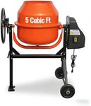 PulSpeed 5 Cubic Ft Concrete Cement Mixer with Wheel and Stand,Electric ConcreteMixer 4/5 HP 600W Adjustable Tilt, Portable Heavy Concrete Mud Mixer Toolsfor Mortar Stucco Seeds and Fodder