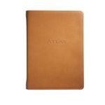 Traveler's Atlas & Journal, Genuine Calfskin Leather, 6", British Tan
