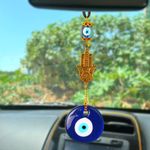 Rooh Dream Catcher - Evil Eye Hamta Mini Car Hanging ~ Handmade Hangings for Positivity (Can be Used as Home Décor Accents, Wall Hangings, Car, Bedroom, Meditation Room, Yoga Temple, Windchime)