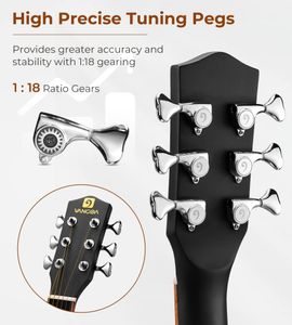 Vangoa 41" Electric Acoustic Guitar – Black