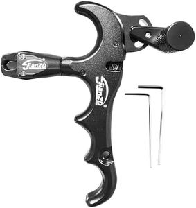 Bgary Bow Release for Compound Bows, 4-Finger Thumb Release Trigger, Adjustable 360° Rotatable, Aluminum Alloy, Aids for Both Right and Left Handers