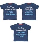 Edward Sinclair I'm The Oldest Child | I'm The Middle Child and I'm The Youngest Child | Navy T-Shirt | Brother Set