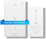 MOON Platinum Express Teeth Whitening Strips, Whiten Teeth Up to 8 Shades in 1 Week, Enamel Protection, Fast-Dissolving, Gentle for Sensitive Teeth, Vegan, Winter Mint Flavor