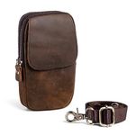 Ranboo Genuine Leather Crossbody Bag for Men Women, Travel Pouch Fit for iPhone 15 14 13 12 Pro Max Samsung Galaxy S24 Ultra S23+ S22+ Belt Holster Wallet Case with Belt Clip Cell Phone Purse (Coffee)