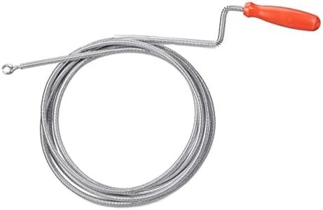 Relaxdays Drain Snake with Claw, Mechanical Pipe Cleaning Spiral, Clog Remover Toilet, Tub & Sink, 6mm x 3m, Silver