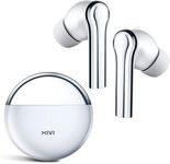 Mivi DuoPods i5 True Wireless Earbuds, High-end Metallic Finish, 13mm Rich Bass Drivers, 50 Hrs, Low Latency, Type C Fast Charging, IPX 4.0, AI-ENC, Made in India Earbud- White