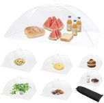 HBlife 7 Pack Pop-Up Mesh Food Cover Tent for Outside, 4 Sizes Reusable and Collapsible Outdoor Food Covers Net for Party Picnic, BBQ, Camping, Gardening