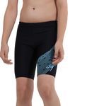 Speedo Boy's Endurance 10 High Chlorine Resistant UPF 40+ Sun Protection Medley Logo Jammer - True Navy & Picton Blue