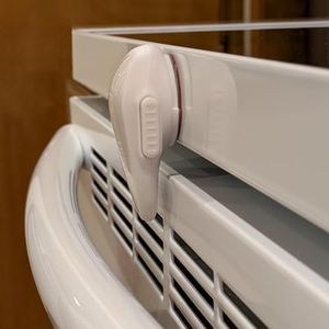 YTDSUP Oven Lock Child Safety (2 Pack), Cabinet Locks Baby Proofing, Baby and Child Proof Locks for Drawer Oven Stove Door, Upgrade Heat-Resistant Material, Easy to Install, No Toolf Need - White