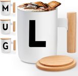 A-Z Coffee Mug Personalized Birthday Gifts for Women Her Men, Best Friend Dad Birthday Gifts, Christmas Gifts, Monogrammed Gifts Ideas for Women, Ceramic Coffee Mug, Mugs with Initials - L