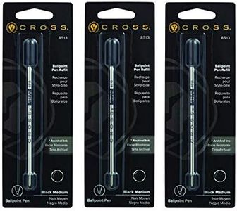 Cross Medium Ballpoint Pen Refill - Black (Pack of 3)