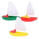 Toyvian 1 Set 3pcs Toddler Bathtub Sailing Boats for Kids Mini Boat Toys Sailboat Floating Row Swimming Pool Bulk Yacht Child